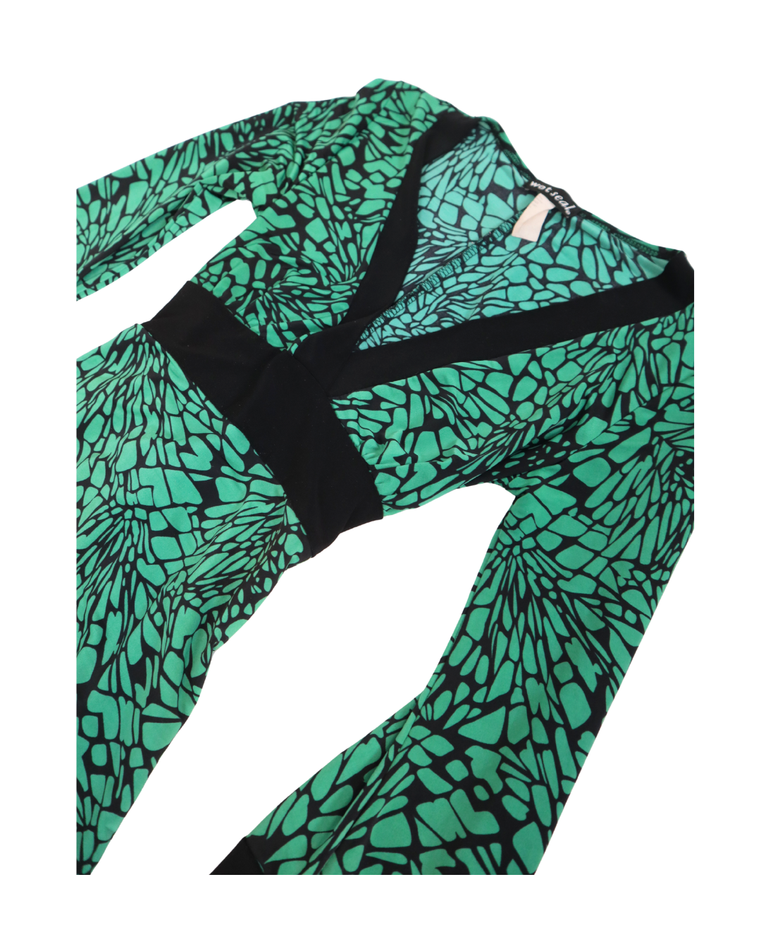 Green And Black Tie Back Dress