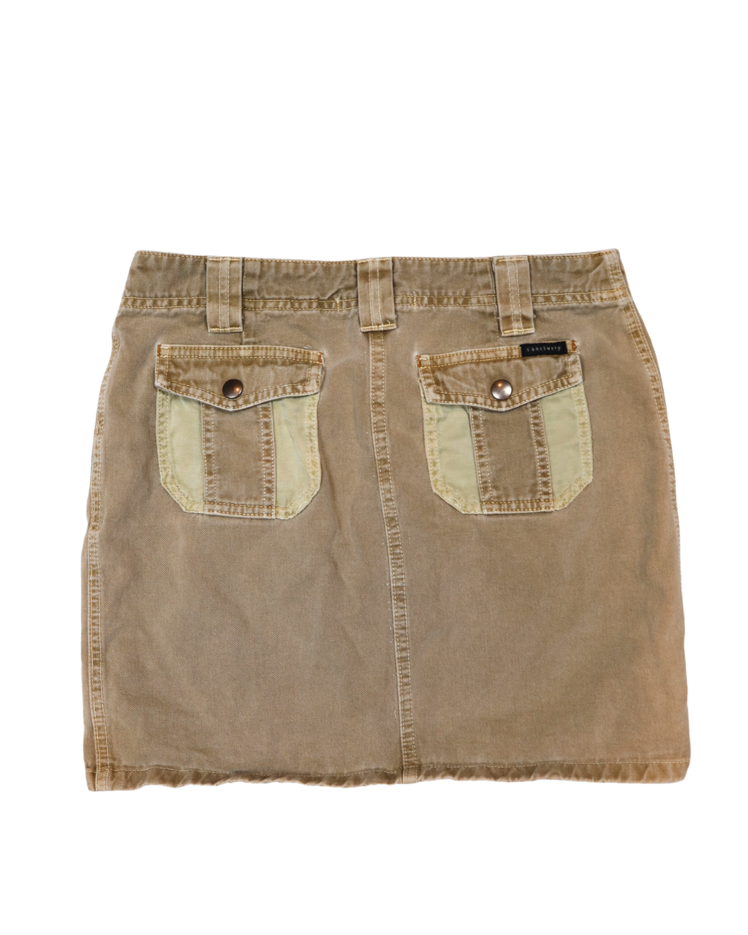 Green/Tan Cargo Mini Skirt