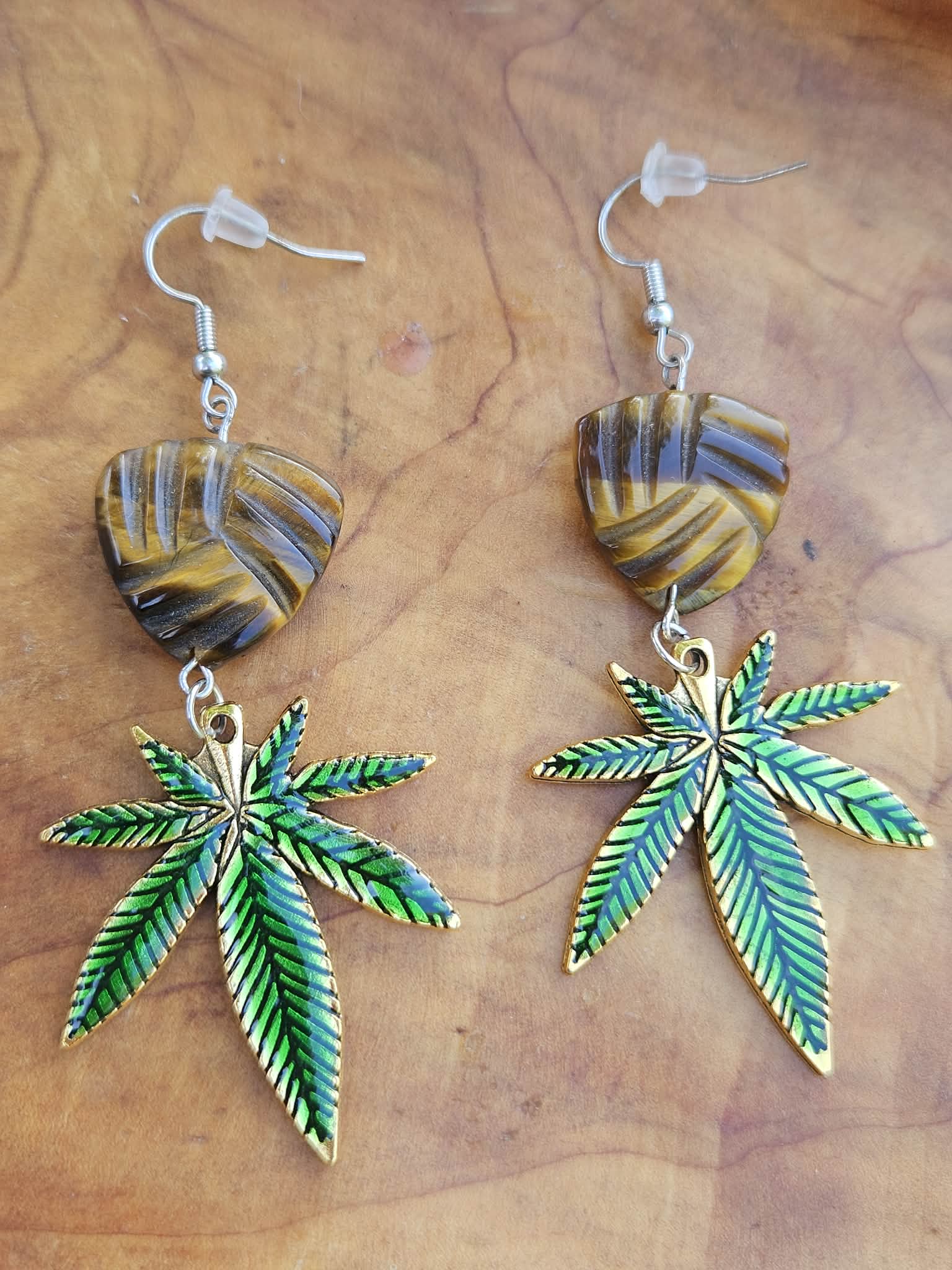 420 Leaf Charm Earrings