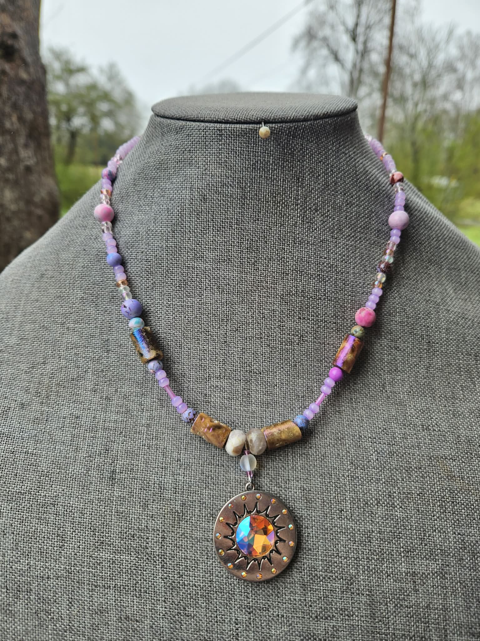 Crystal Sunrise Beaded Necklace