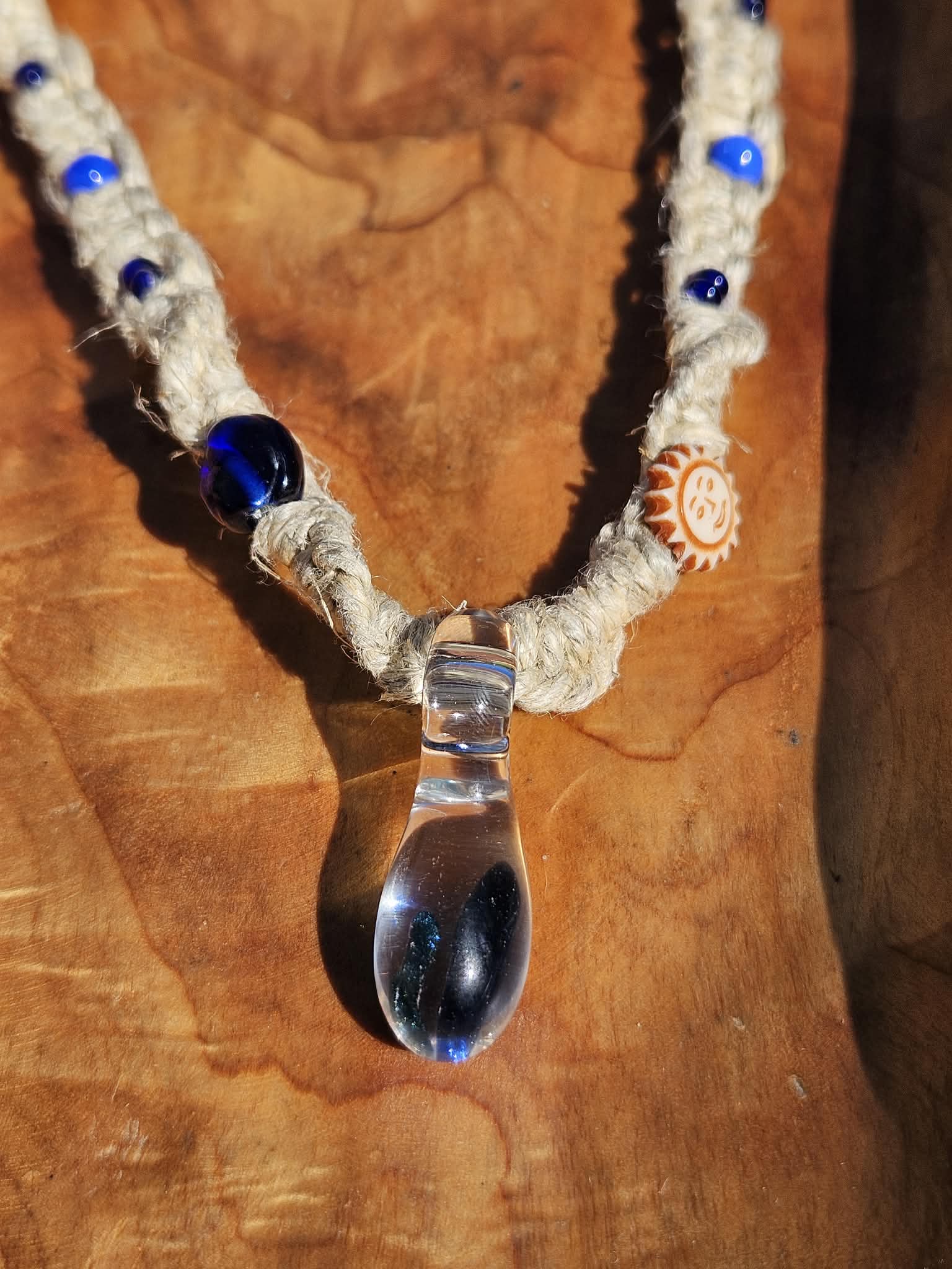 Celestial Mushroom Rustic Hemp Necklace and Bracelet
