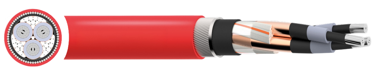 BS 6622 Aluminium AWA/SWA PVC 3.8/6.6kV Cable