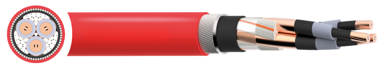 BS 6622 CU XLPE AWA/SWA PVC 3.8/6.6kV Cable
