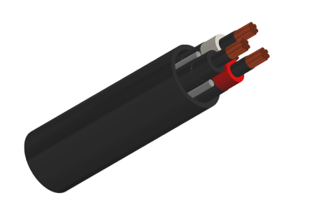 Type MP-GC Three-Conductor Mine Power Feeder Cable, PVC Jacket, 5kV
