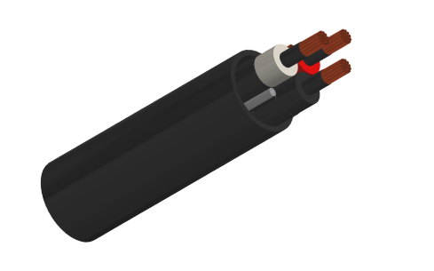 Type MP-GC Three-Conductor Mine Power Feeder Cable, CPE Jacket, 15kV