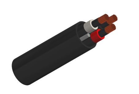 Type MP-GC Three-Conductor Mine Power Feeder Cable, CPE Jacket, 8kV