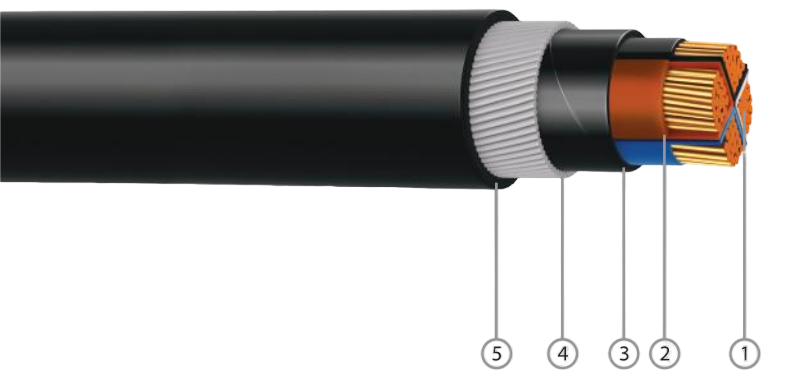 XSP CU/XLPE/PVC/SWA/PVC (2CORES-5  CORES) XLPE Insulated,PVC Bedded,Galvanised Steel Wire Armoured,PVC Sheathed Cable, 0.6/1kV,IEC60502