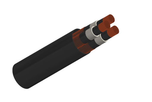 3.8/6.6kV Three Core Individual Screened & PVC Sheathed (Cu Conductor)