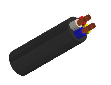 PVC Insulated, PVC Sheathed 3 core+E Round Cables, 450/750V
