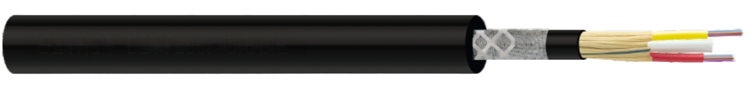 CRANE FO 2x12 …/125 Flexible Heavy-Duty Optical Cable, Low Voltage, UV & Flame Resistant