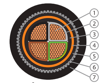 XCSP CU/XLPE/PVC/CT/PVC/SWA/PVC (4 CORES) Power Cable