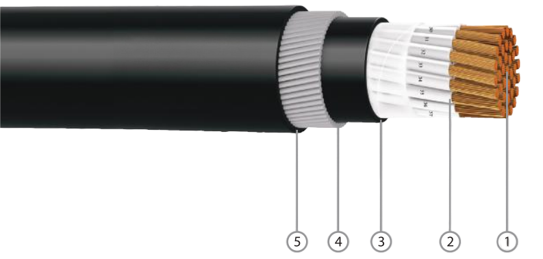 XSP CU/XLPE/PVC/SWA/PVC (MULTI-CORES) XLPE Insulated,PVC Bedded,Galvanised Steel Wire Armoured,PVC Sheathed Cable, 0.6/1kV,IEC60502