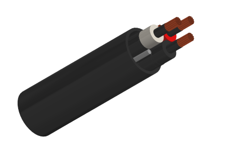 Type MP-GC Three-Conductor Mine Power Feeder Cable, CPE Jacket, 25kV