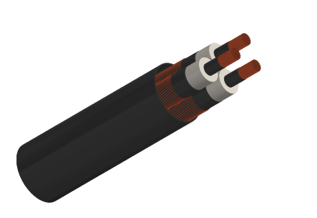 19/33kV Three Core Individual Screened & PVC Sheathed (Cu Conductor)