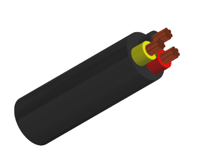 PVC Insulated, PVC Sheathed 2 core+E Round Cables, 450/750V