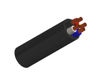 PVC Insulated, PVC Sheathed 4 core+E Round Cables, 450/750V