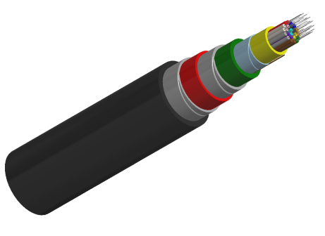 Double Galvanized Steel Tape Armored Optical Fiber Cable with Lead Cover