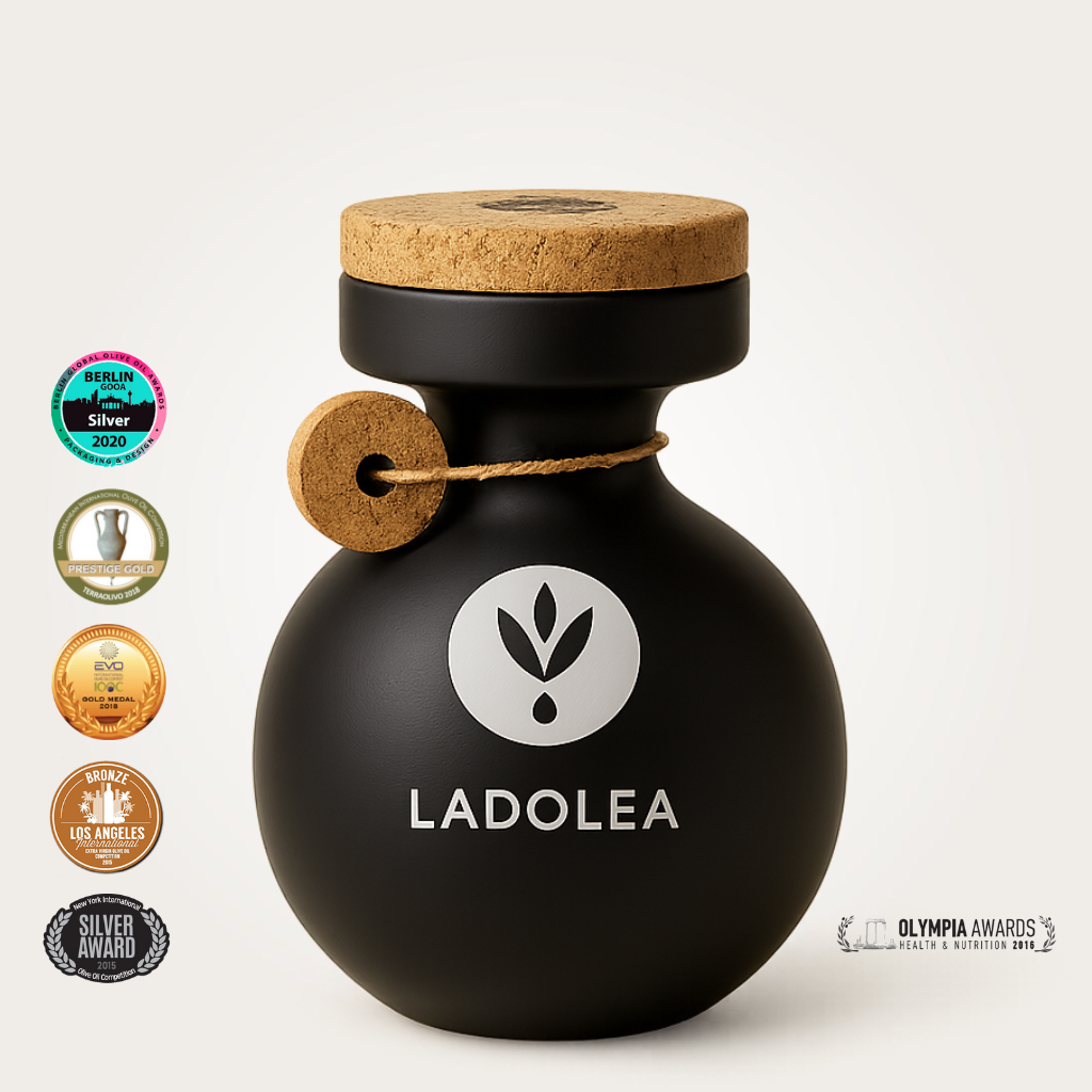 LADOLEA Premium extra natives Olivenöl 600ml Keramikflasche
