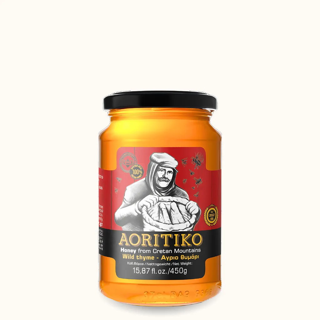 AORITIKO Thymianhonig aus Kreta – Wilder Honig der kretischen Berge | 450 g