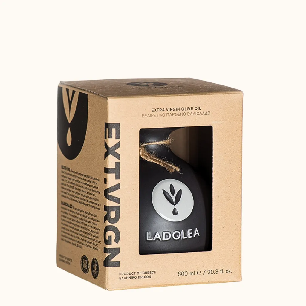 LADOLEA Premium Olivenöl Extra Nativ – Megaritiki-Oliven aus Korinth | Keramikflasche 600 ml