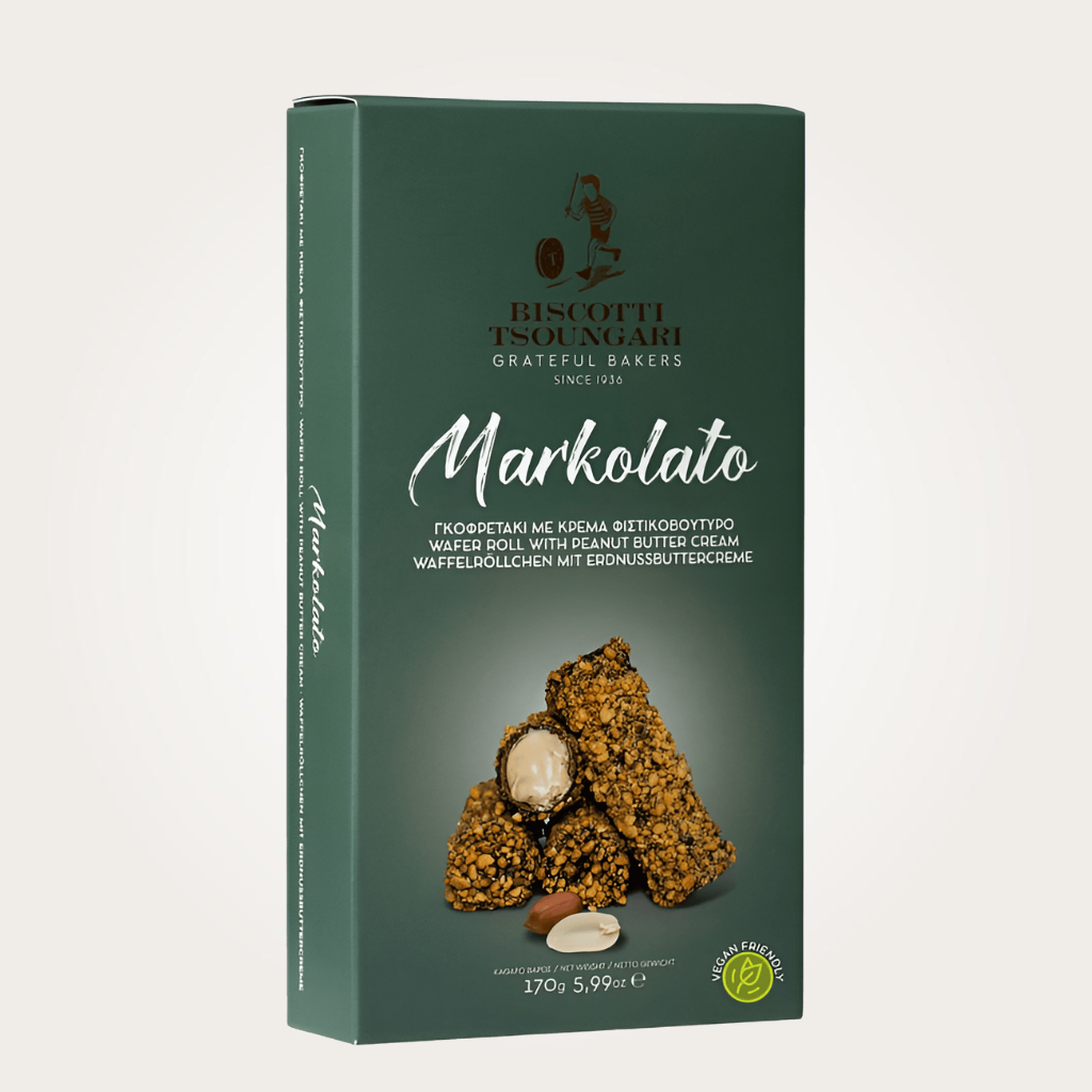 Markolato Vegane Waffelröllchen mit Erdnussbuttercreme 170g