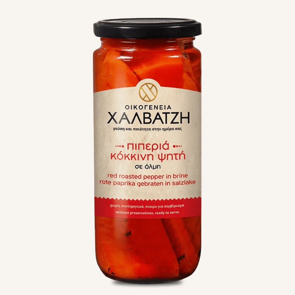 Halvatzis Rote Florina Paprika – gebraten & eingelegt | 450 g
