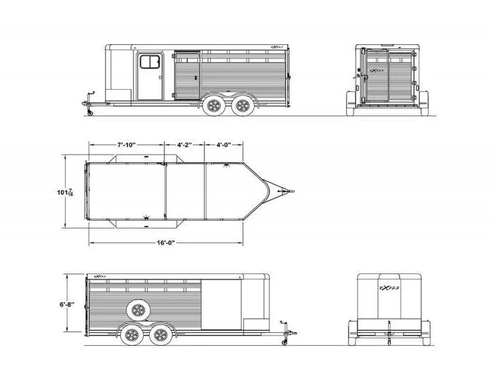 2024 Exiss STC 616 Stock Combo Bumper Pull Trailer