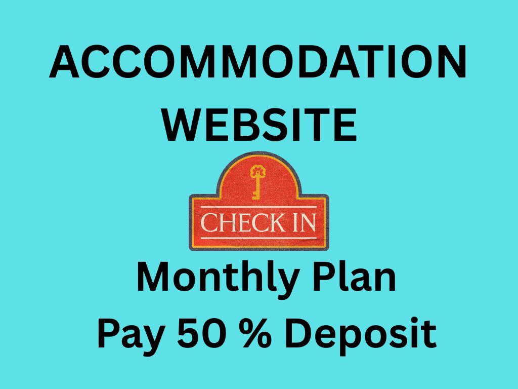 Accommodation Booking Website - Pay 50% deposit