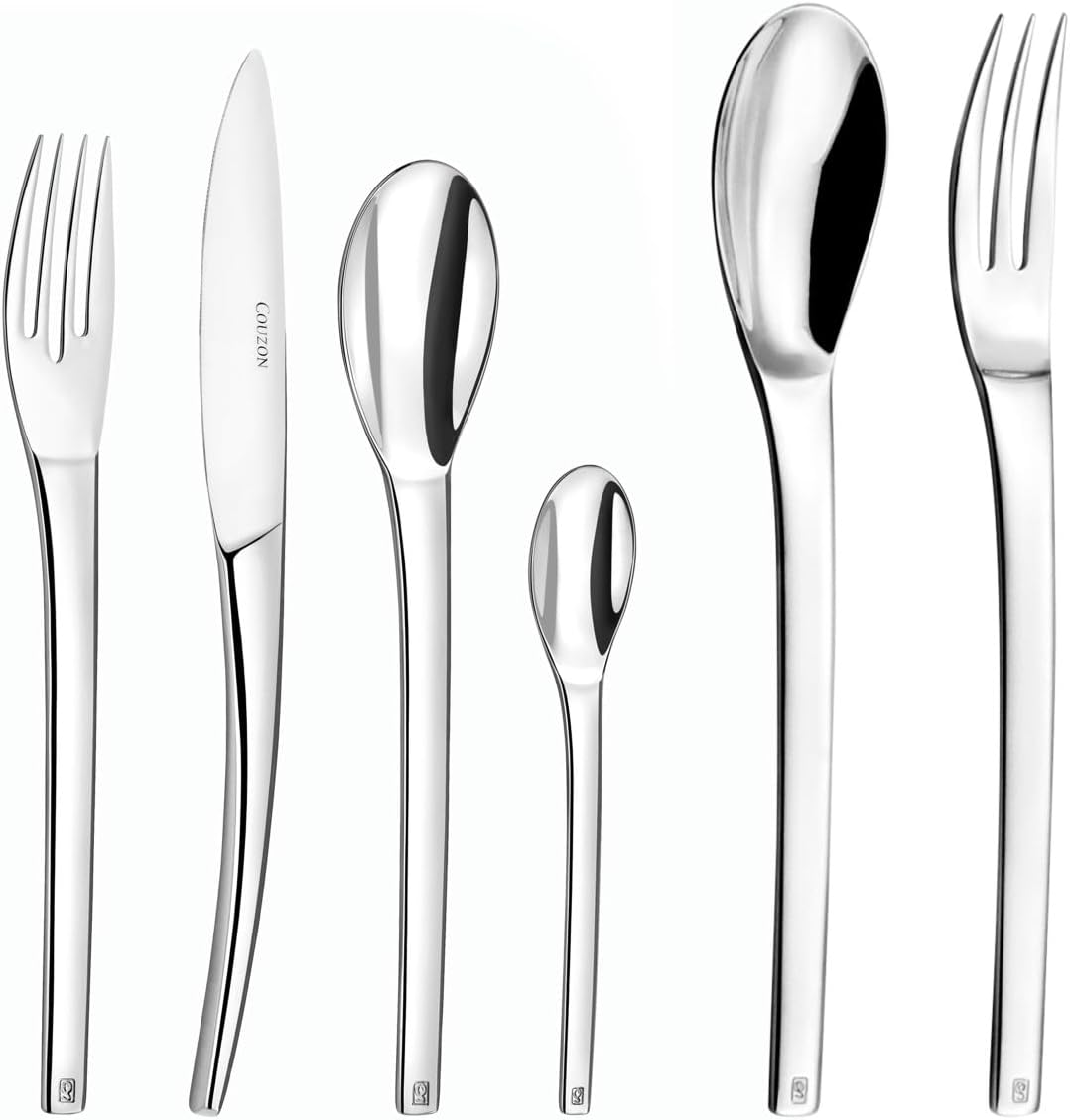 COUZON - Ménagère 50 couverts de table en coffre bois pour 12 personnes