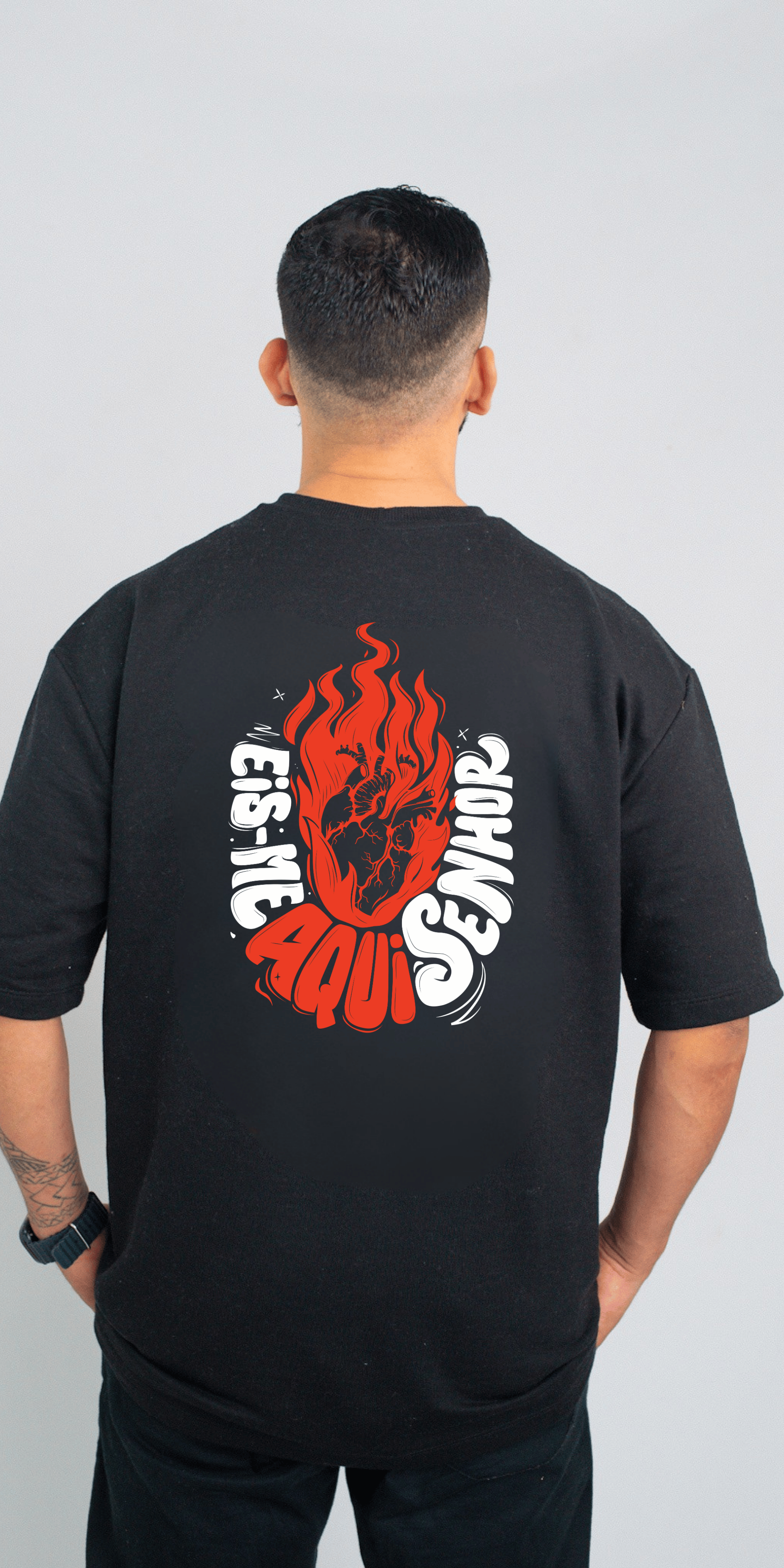 Oversized eis me aqui Senhor