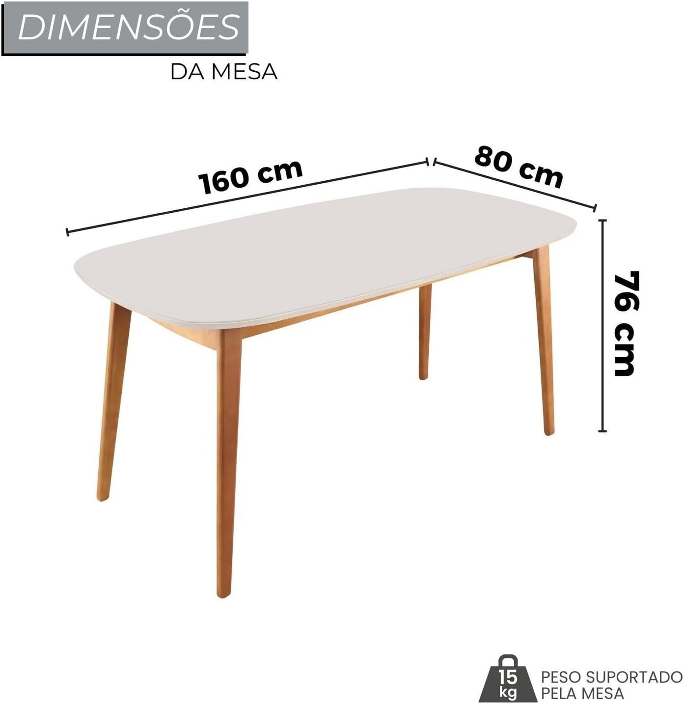 MESA LAQUEADA SLIM 6 CADEIRAS