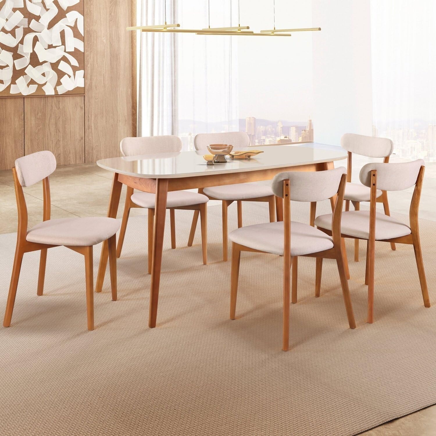 MESA LAQUEADA SLIM 6 CADEIRAS