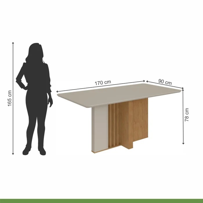 MESA RETANGULAR ASTRID 6 CADEIRAS