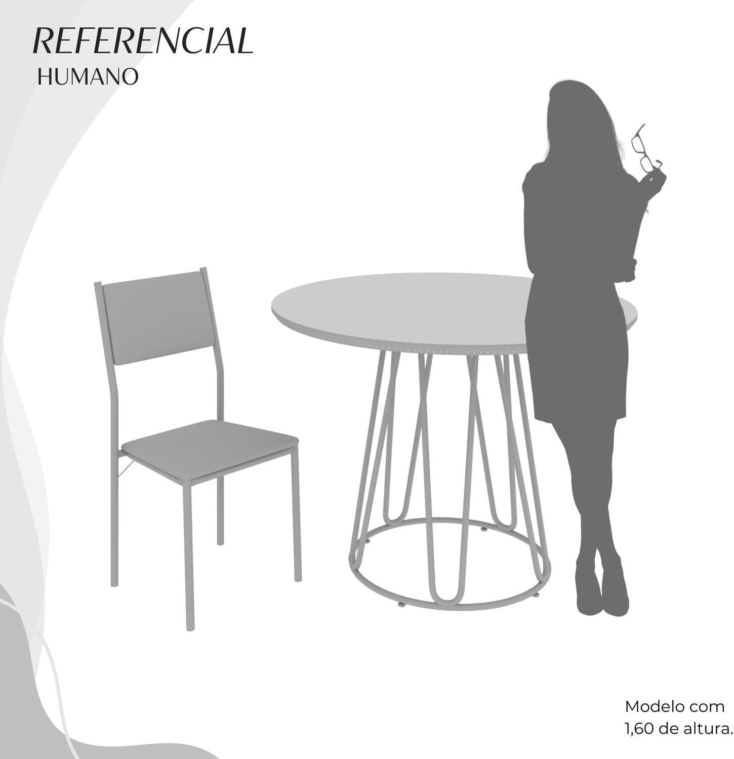 CONJUNTO  FLORENÇA REDONDA 4 CADEIRAS