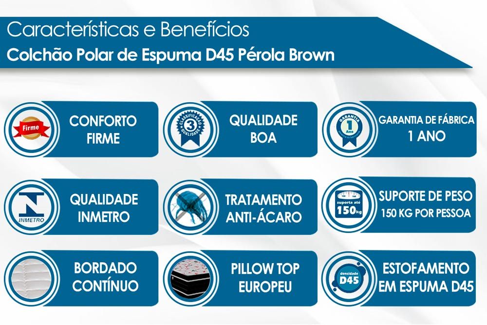 COLCHAO CASAL PEROLA POLAR D45 24 CM ALTURA