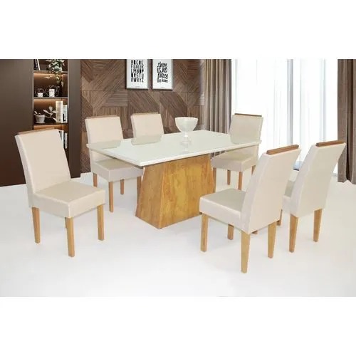 CONJUNTO FLORENÇA RETANGULAR 6 CADEIRAS