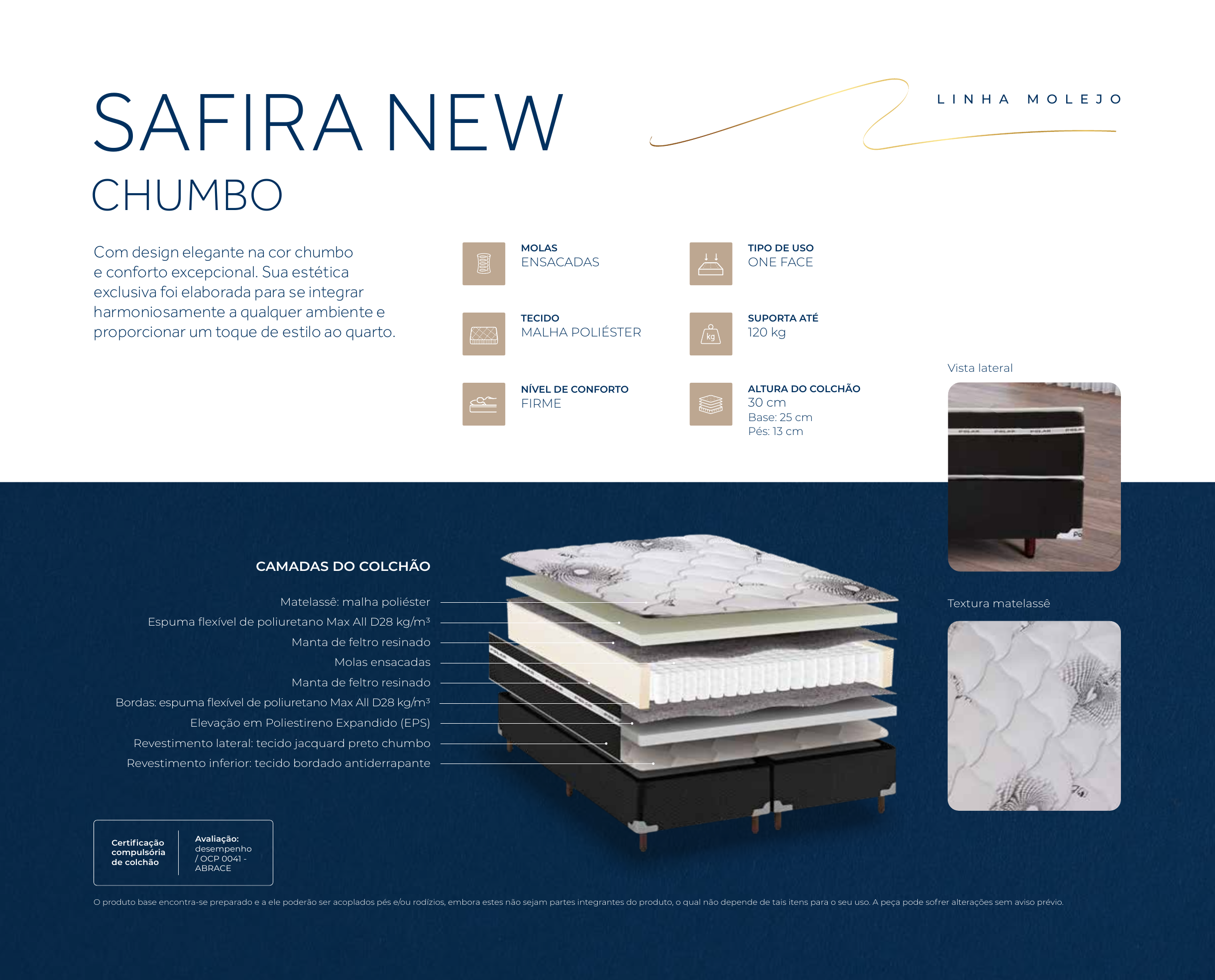 COLCHÃO SAFIRA NEW CHUMBO