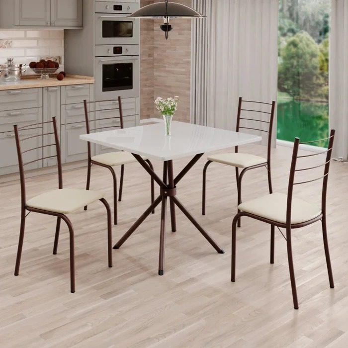 CONJUNTO RIO QUATRO CADEIRAS QUADRADA