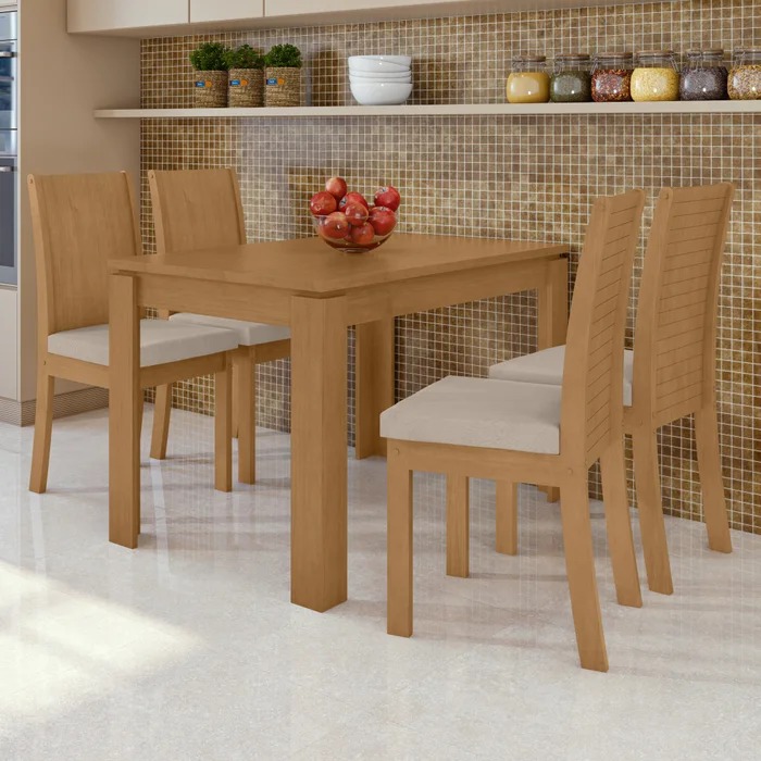 MESA ATHENAS 100%MDF 120 4 CADEIRAS