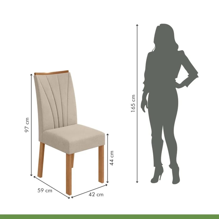 MESA RETANGULAR ASTRID 6 CADEIRAS