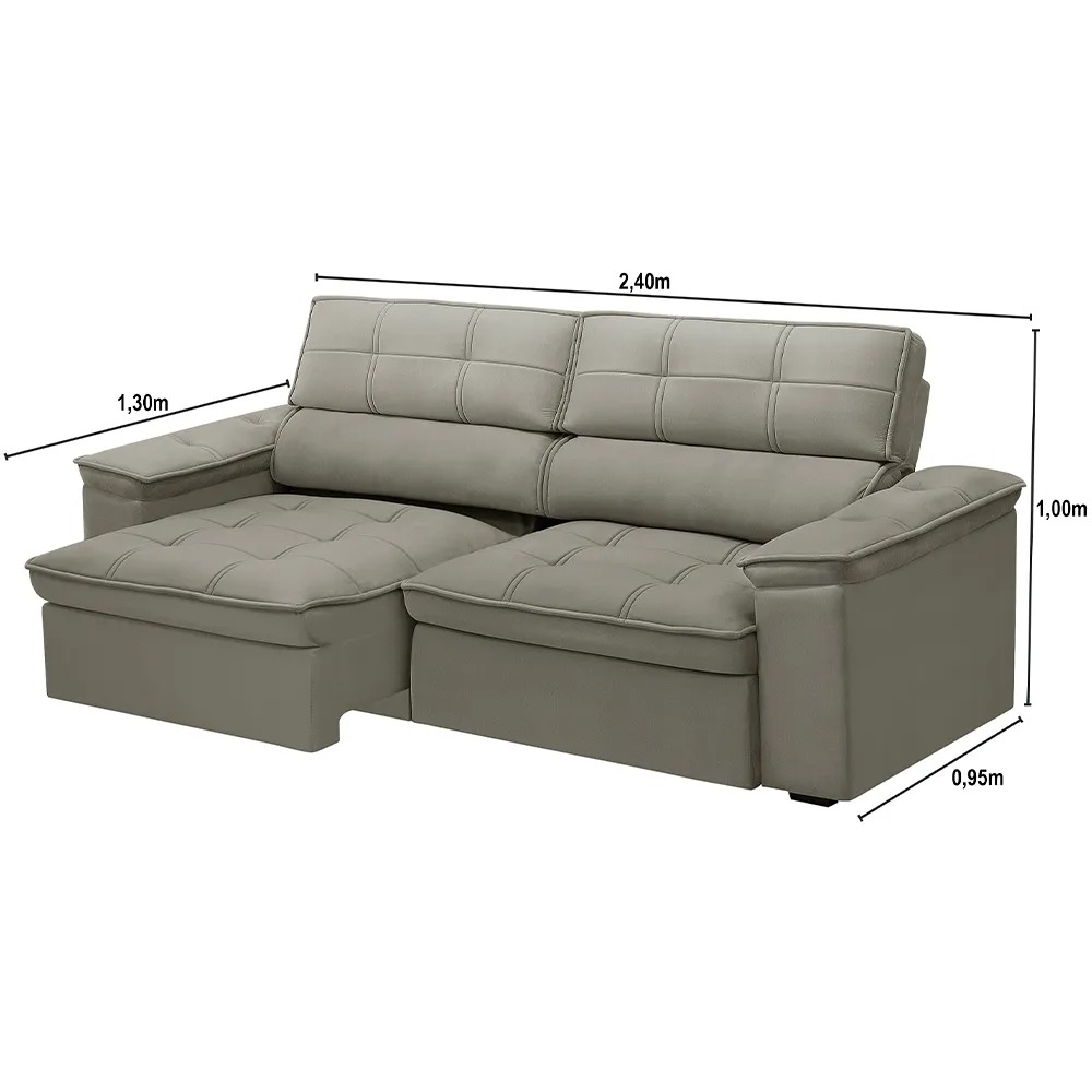SOFA SUIÇA RETRATIL E RECLINALVEL