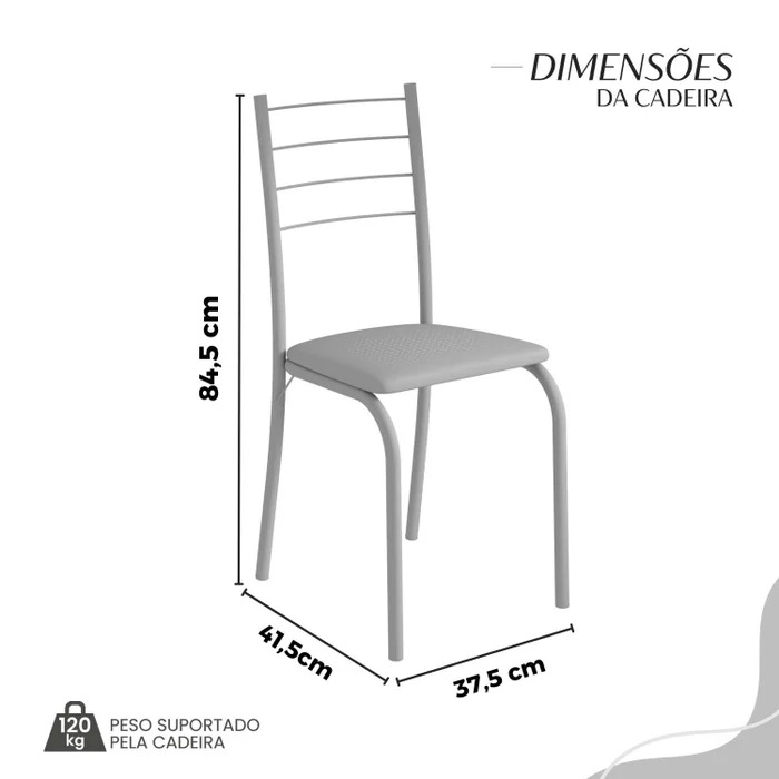 CONJUNTO RIO QUATRO CADEIRAS QUADRADA