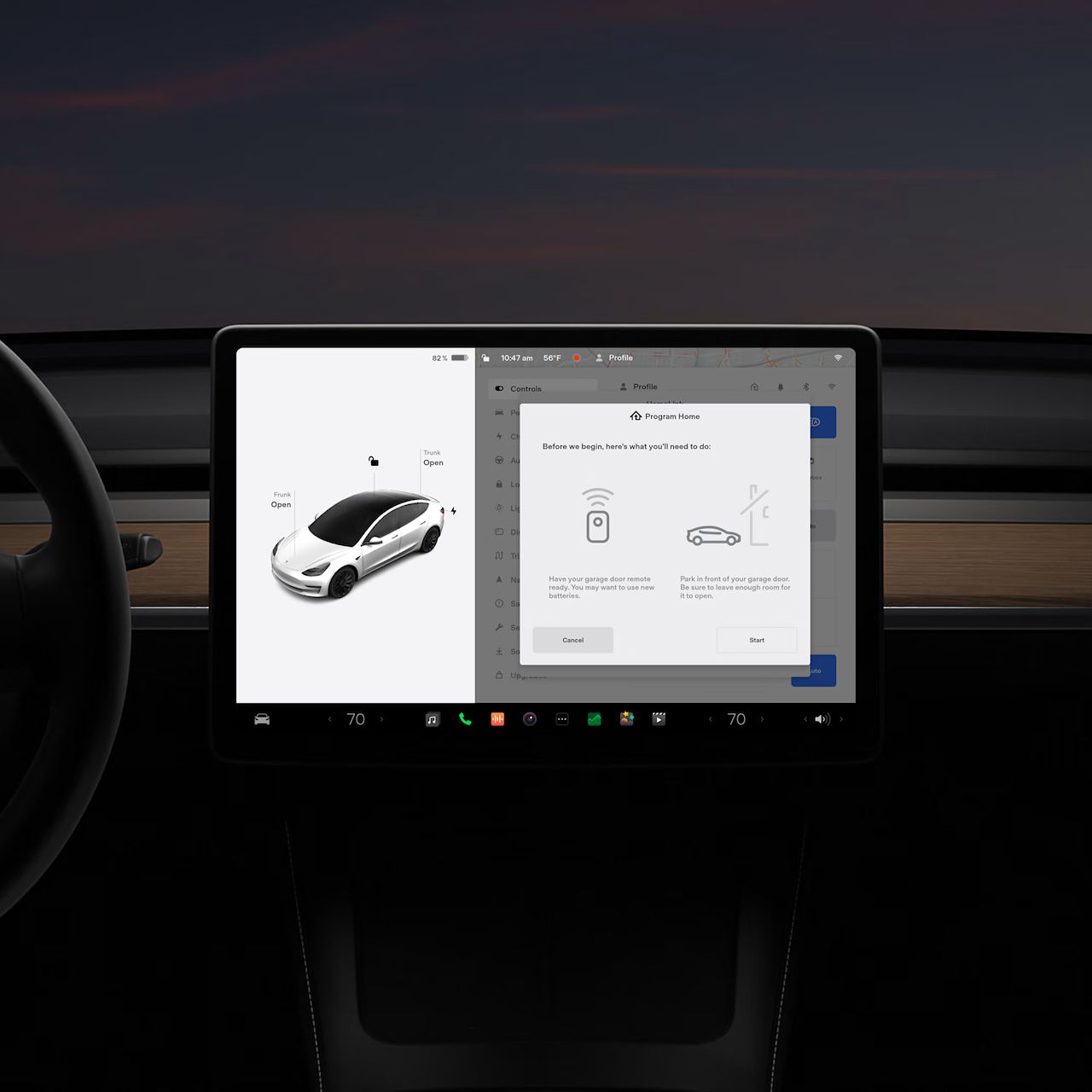 Mécanisme d'ouverture de garage automatique pour Model 3/Y