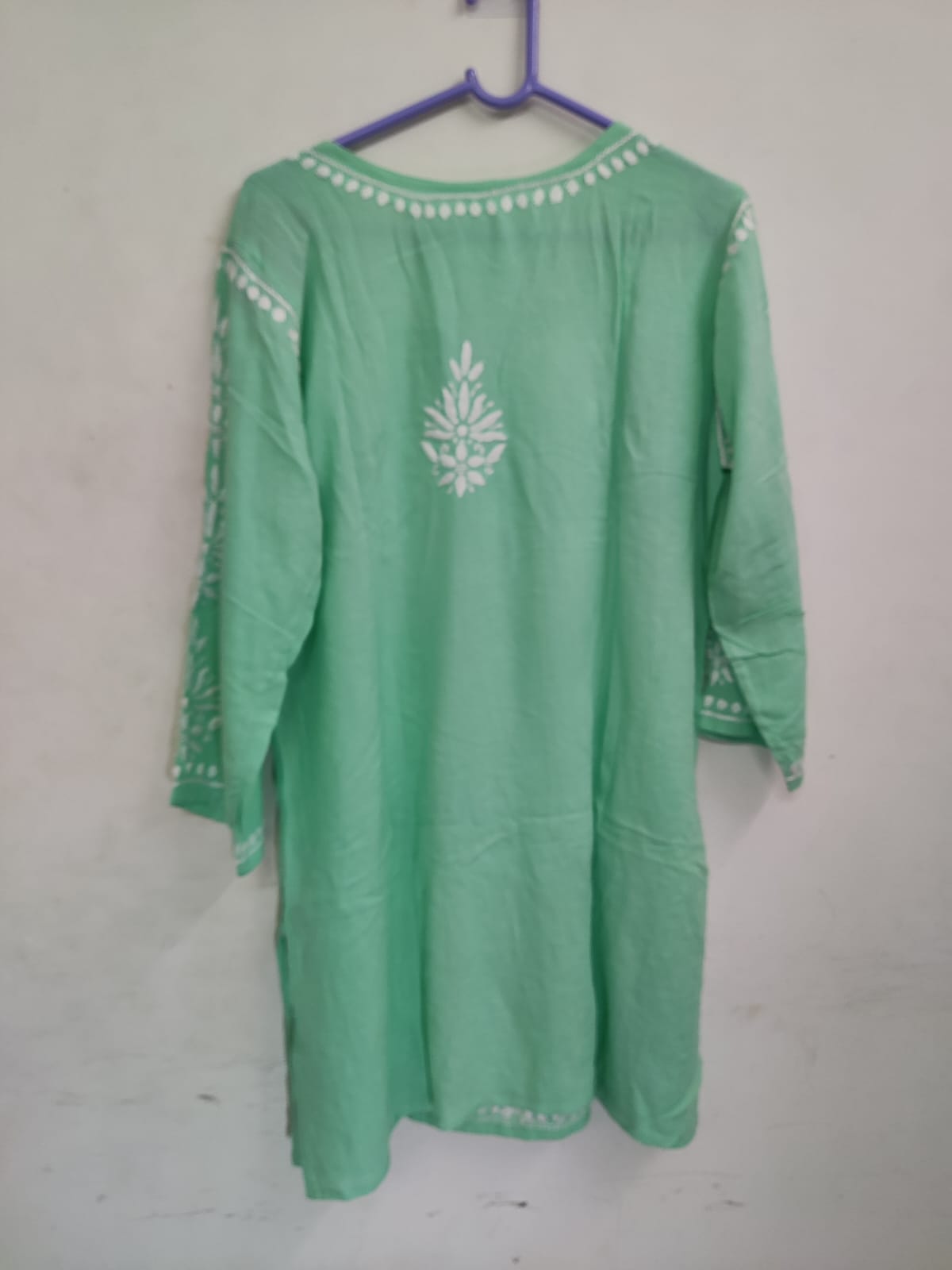 Green floral embroidered Rayon Cord Set