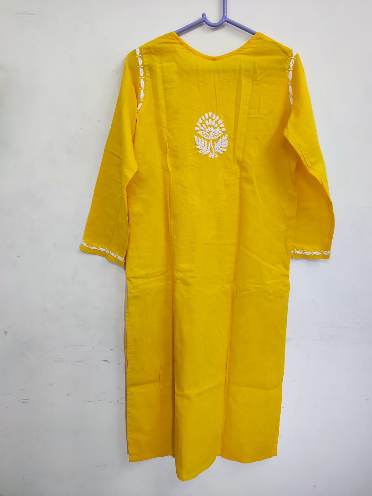 Yellow Embroidered Kurti