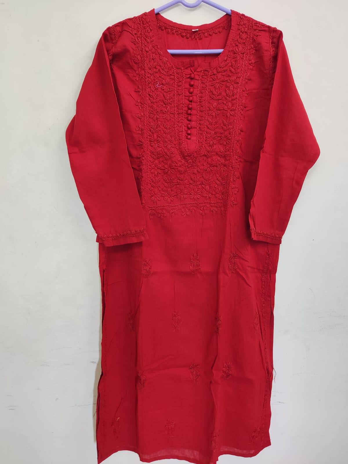 Red Embroidered Kurti