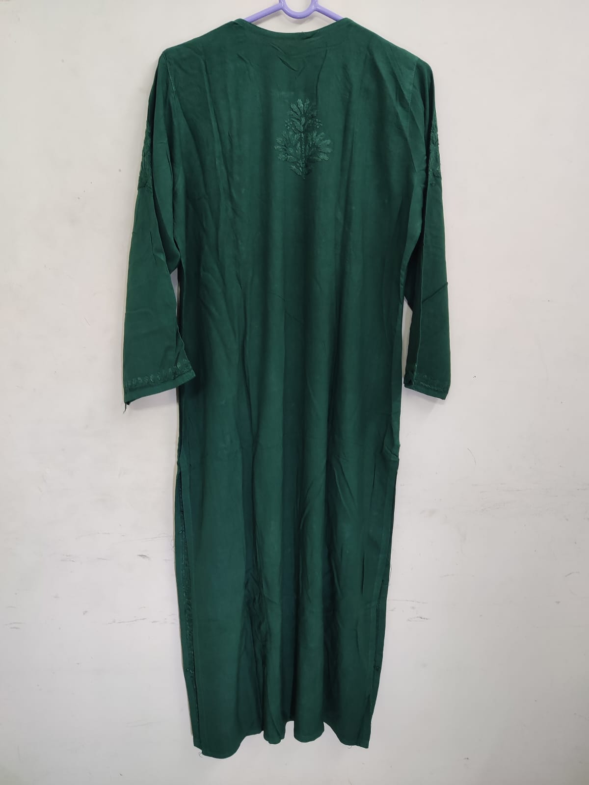 Dark Green embroidered long dress