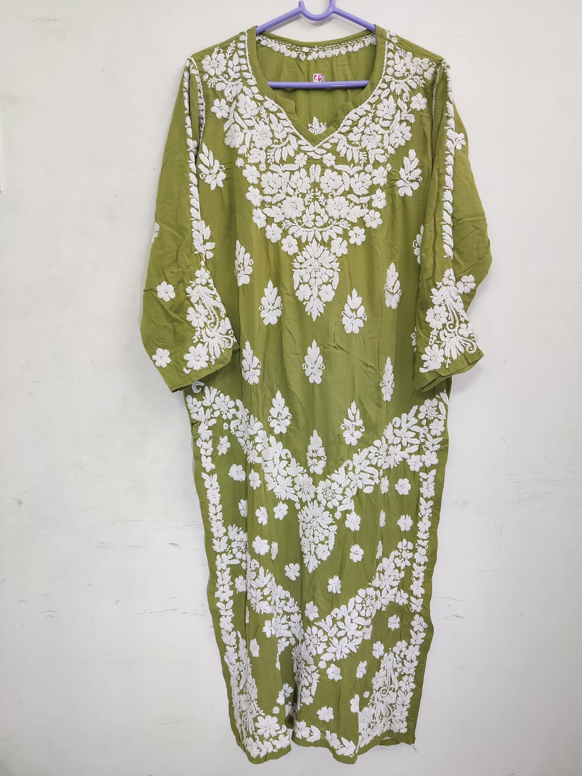 Green Embroidered Modal Kurti