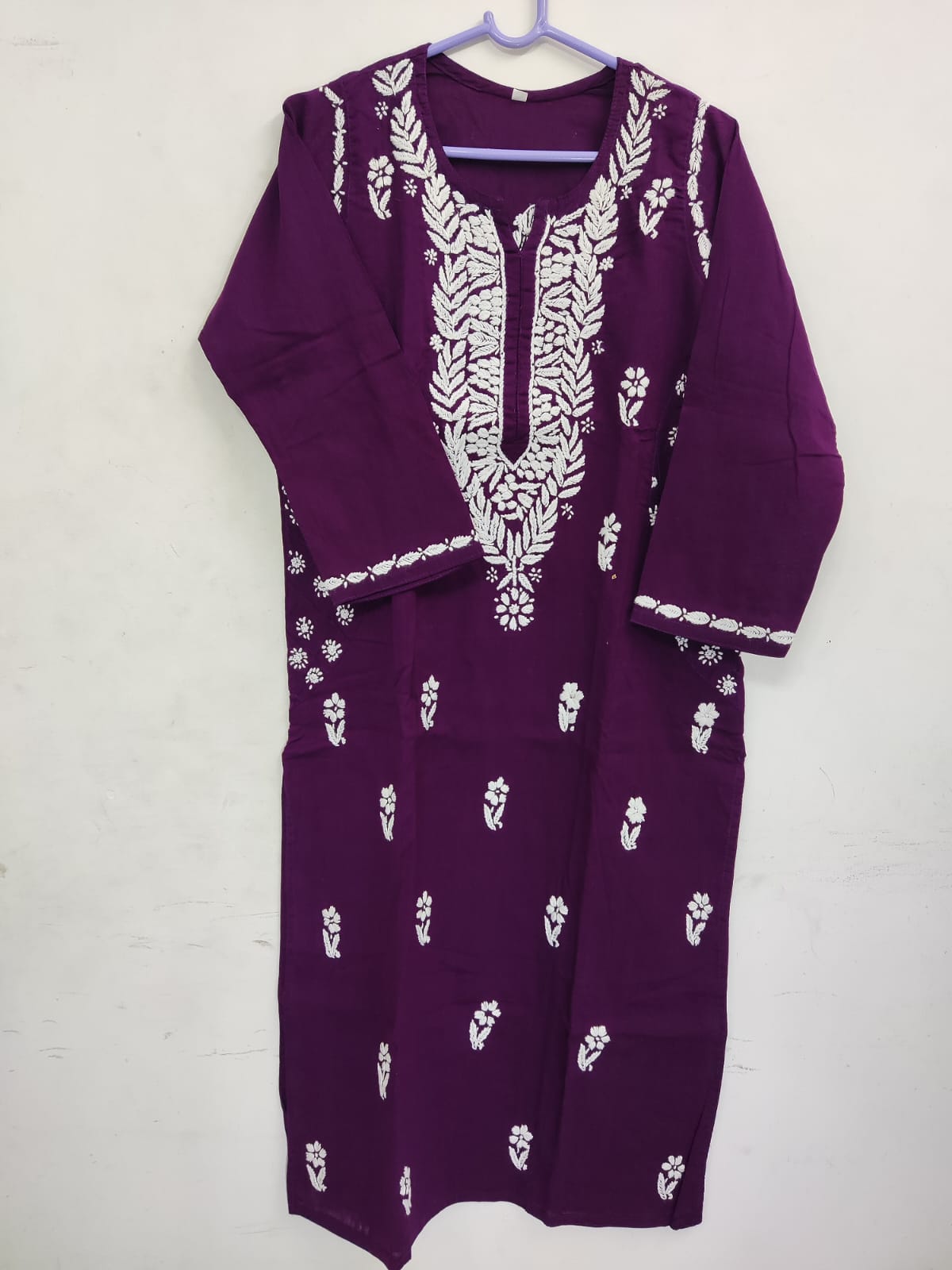 Purple Embroidered Kurti