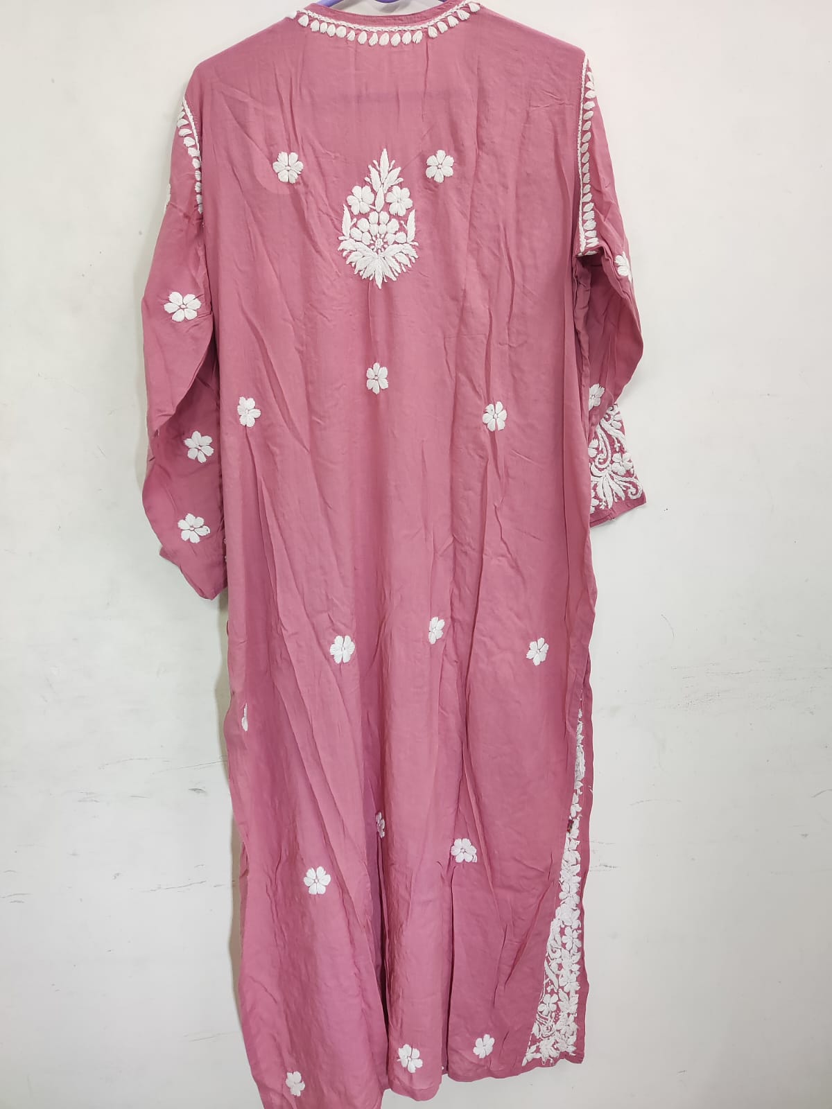 Pink Embroidered Modal Kurti